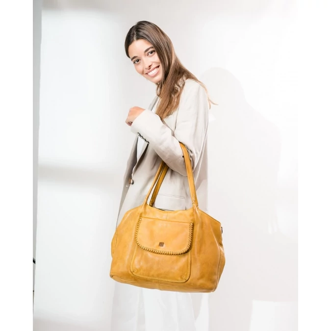 BIBA WINONA WIN5L bag MOSTAZA – sárga limitált szériás bőr oldaltáska