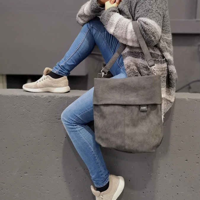 Zwei-bags Mademoiselle M. M12 oldaltáska, szín: nubuk-grey