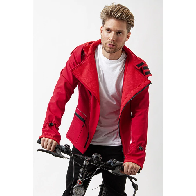 ille/olla FARKAS BIKE férfi kabát, szín: meggypiros